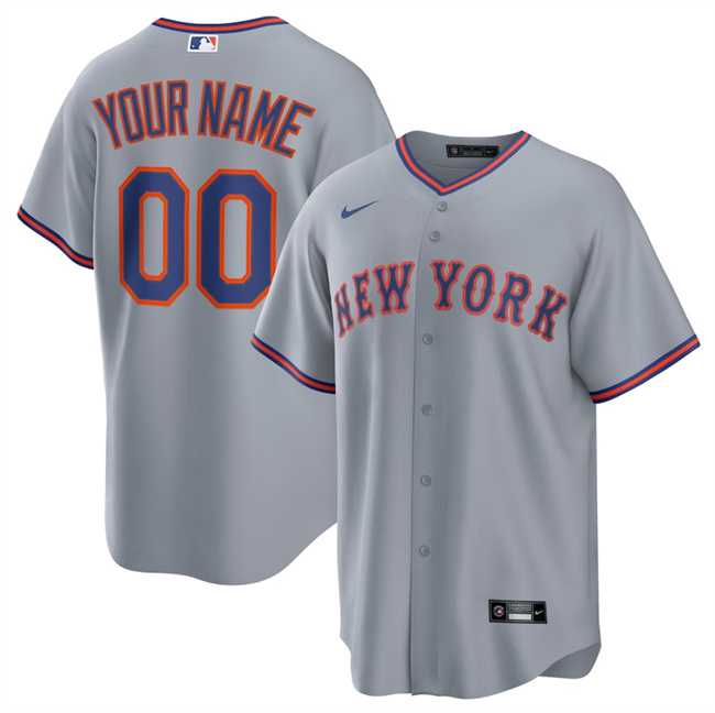 Mens New York Mets Active Player Custom Gray 2025 Limited Stitched Baseball Jersey->customized mlb jersey->Custom Jersey